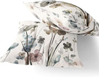 Flower Throw Pillow Covers 20x20 Set of 2, Cozy Flowers Pillow Cushion Cases, Modern Decorative Square Pillowcases for Sofa Couch Bedroom Living Room Car Seat