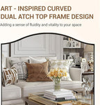 ANDY STAR 30"x48" Scalloped Mirror，Brushed Nickel Rectangle Bathroom Mirror with Curved Edge Stainless Steel Metal Frame, Large Wall-Mounted Mirror for Bathroom, Entryway (Horizontal/Vertical)