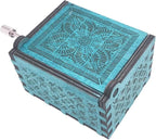 Youtang Amelie Music Box Hand Crank Musical Box Carved Wooden,Play The Theme Song of Amelie,Blue