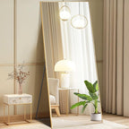 DUMOS 68"x26" Full Length Mirror, Full Body Mirror with Aluminum Alloy Thin Frame, Standing Mirrors with Leaning or Hanging, Suitable for Bedroom, Livingroom, Cloakroom, Gold