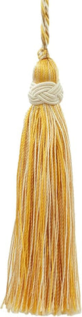 DÉCOPRO Set of 10 Decorative Light Sand Gold 4 inch Tassel Imperial II Collection Style# ITS Color: Lemon Meringue - B2523