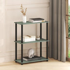 Furinno Turn-N-Tube Storage Shelves, 3-Tier Book Shelf, Corner Shelf, Toolless Open Shelves, for Organization and Storage, Living Room, Garage, Home Office, Sage Green