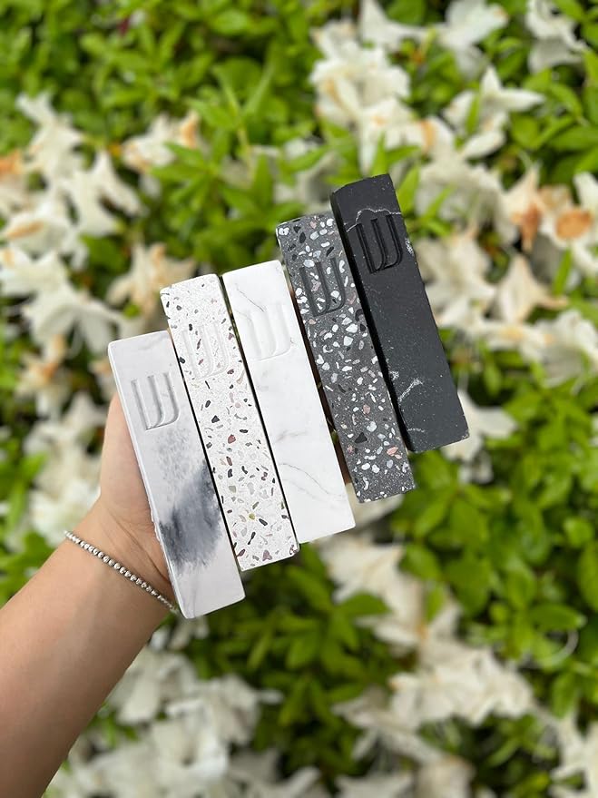 A&S Modern Stone Mezuzah Case Design, Mezuza Cover for Scroll Protection, Easy Peel and Stick Houswarming Gift and Home Blessing