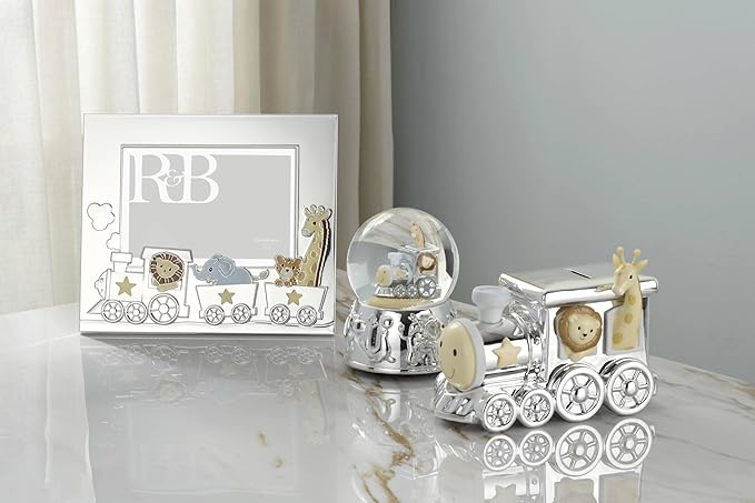 Reed and Barton 897384 Animal Train Silverplate Snowglobe