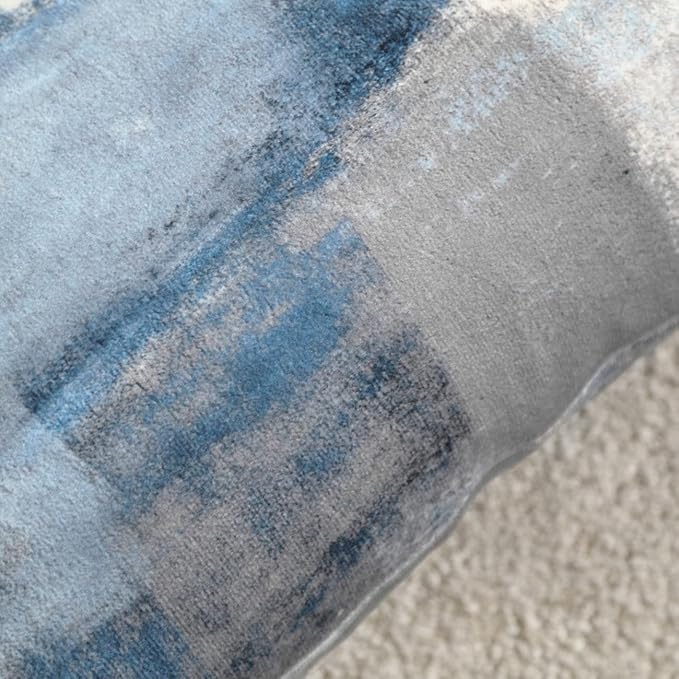 Grey Blue Abstract Art Artwork Pillow Cover, Gallery Modern Decorative Throw Pillows Cushion Cover for Bedroom Sofa Living Room 16 x 16 Inch Set of 2