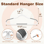 HOUSE DAY Heavy Duty Plastic Hangers 50 Pack, Non Slip Clothes Hangers with Rubber Grip and 360° Hook - Thin Plastic Hanger Space Saving - Coat Hanger White, Closet Organizer for Shirt, Pants, Suit