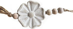 2pcs Carved Floral Tassels with Farmhouse Wood Beads - Multi-Functional Wall Decor Tray Home Decoration (Natural)
