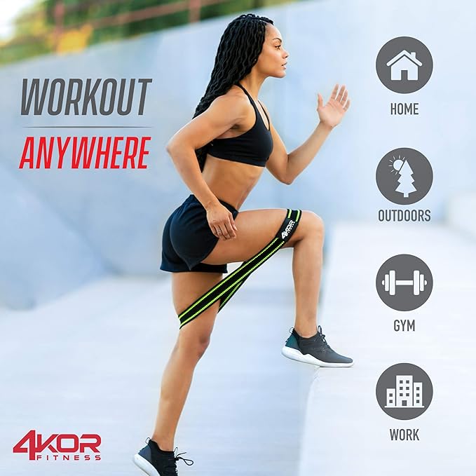 4KOR Fitness Resistance Loop Band Set, Perfect for Crossfit, Yoga, Physical Therapy, and Booty Building