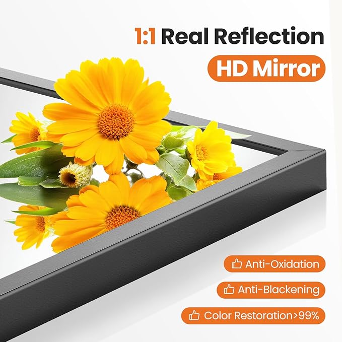 Sweetcrispy 30"x40" Arched Black Bathroom Mirrors for Wall, Bathroom Mirrors for Over Sink, Metal Framed with HD Shatter-Proof Glass for Entryway, Living Room, Bedroom, Home Decor