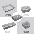 8pcs Drawer Organizers, Separators, Storage Box,Felt Storage Bins Inserts Tool Containers Toy Basket Shelf Cubes Foldable Drawer Dividers Desk Organisers -Grey Matching
