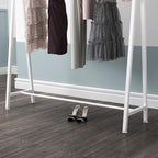 DR.IRON White Metal Clothes Racks Garment Rack, Modern White Clothing Rack Free Standing Hanging Rod for Boutique Retail, Clothes Store, Laundry Room(47’’L)