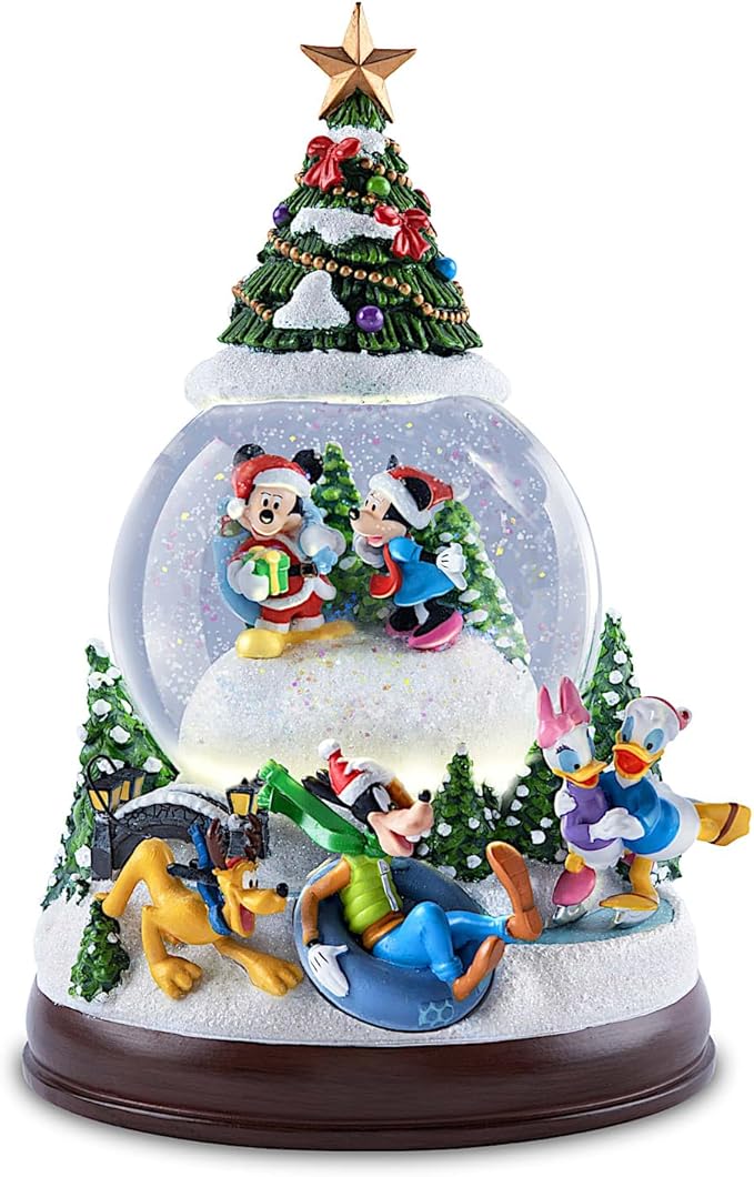Disney Holiday Sculptural Snowglobe with Lights and Music