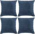 Fancy Homi 4 Packs Decorative Throw Pillow Covers for Living Room Couch Bed, Modern Farmhouse Boho Home Décor Accent Cushion Case, 14" x 14", Dusty Blue