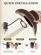 Cinati Cowboy Hat Rack for Wall 6 Pack, Cowboy Hat Holder Wall Mount, Western Rustic Metal Hats Hanger Hooks Organizer for Fedora,Sun Hats,Wide Brim, Extra Hooks for Baseball Caps,Western Room Decor