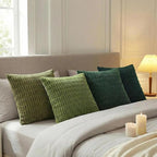 Fancy Homi 4 Packs Decorative Throw Pillow Covers for Living Room Couch Bed, Modern Farmhouse Boho Home Décor Accent Cushion Case, 22" x 22", Green Series