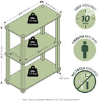 Furinno TURN-S-TUBE Storage Shelves, 3-Tier Book Shelf, Corner Shelf, Toolless Open Shelves, for Organization and Storage, Living Room, Garage, Home Office, Pink