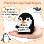 Belatelove Inspirational Positive Crochet Penguin - Funny Cute Little Reminders Cheer Support Mental Health Penguin Mother's Day Cute Birthday Graduation Gifts for Women Men Coworkers College Friends