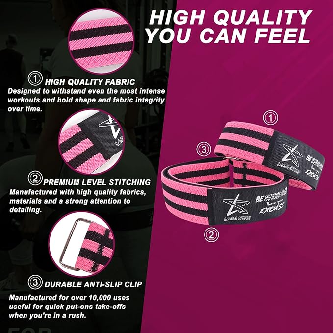 BFR Occlusion Bands for Women Glutes,Blood Flow Restriction Bands for Legs, Butt & Hip Building, Workouts, Best Fabric Resistance Bands for Squat Butt & Thigh
