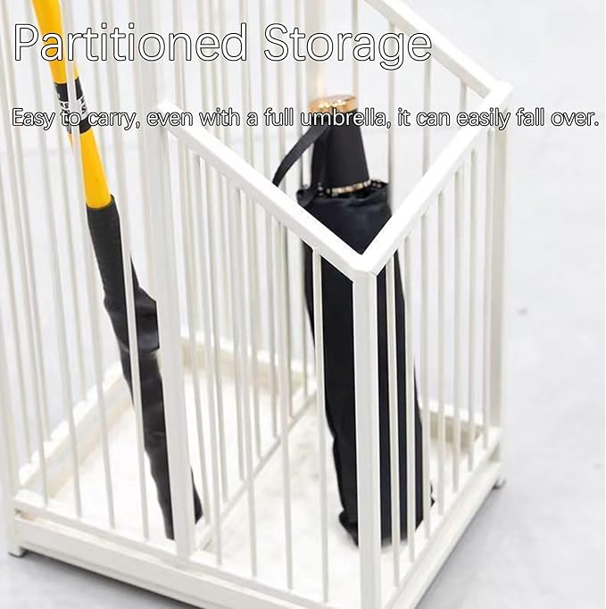 Indoor Metal Umbrella Stand，Umbrella Storage，Tall Metal Standing Umbrella Holder，Umbrella Holder for entryway，for Hotel，Offices，Home，Commercial(Black,25 * 20 * 62cm/10 * 8 * 24.4in)