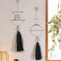 Cute Wall Hanging Macrame Wall Hanging Brass Wall Art Tassel Handmade Home Décor (Gold)