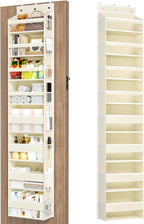 Over The Door Organizer, 8 Shelf Door Hanging Organizers with 8 Large Capacity Pockets, Back of Door Organizer Storage Hanging Shelves for Closet Bathroom Bedroom Nursery