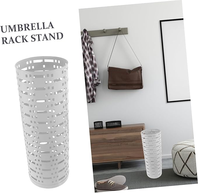 Ciieeo Vertical Umbrella Stand for Entryway Iron Storage Bucket with Base Stylish Design for Home Office Classroom Use
