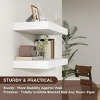 Venusmiles Floating Shelves for Wall, 36" W x 12" D x 2" H, 2 Pack of Long Wall Mounted Engineered Wood Shelves with Invisible Brackets for Living Room, Bedroom, Bathroom, Kitchen Decor, White