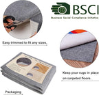 Non Slip Rug Pad Grippers - Square 4x4 Ft, 1/8" Thick, (Felt + Rubber) Double Layers Area Carpet Mat Tap, Provides Protection and Cushioning for Hardwood or Tile Floors