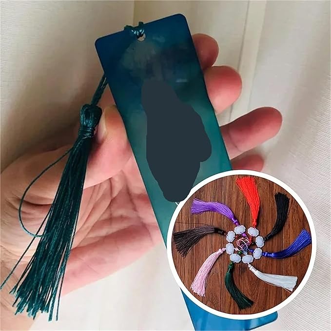 Tassels for Decoration 13cm/5 Inch Silky Floss Bookmark Tassels Hanging Rope for Jewelry Making DIY Craft Accessory(Earth Yellow)