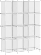 AWTATOS Cube Storage Organizer, Closet Organizers and Storage, 12 Cube Shelves Bookshelf, DIY Stackable Plastic Clothes Organizer Shelving for Bedroom, Home, Transparent Twill