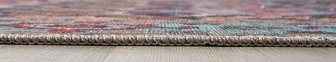 Keen Home Design 2x7 Rug - Machine Washable Runner Rug with Non-Slip Backing, Ideal for Hallway, Entryway, Kitchen, Laundry Room - Vintage, Easy Clean, Durable, Low Pile Rug - (2'6" x 7')