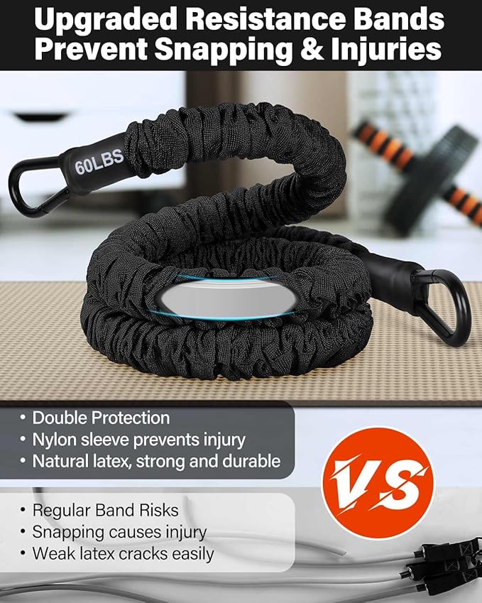Resistance Bands, Exercise Bands, Resistance Bands for Working Out, Pull Up Assistance Bands, Work Out Bands with Handles for Men and Women Fitness, Strength Training Equipment