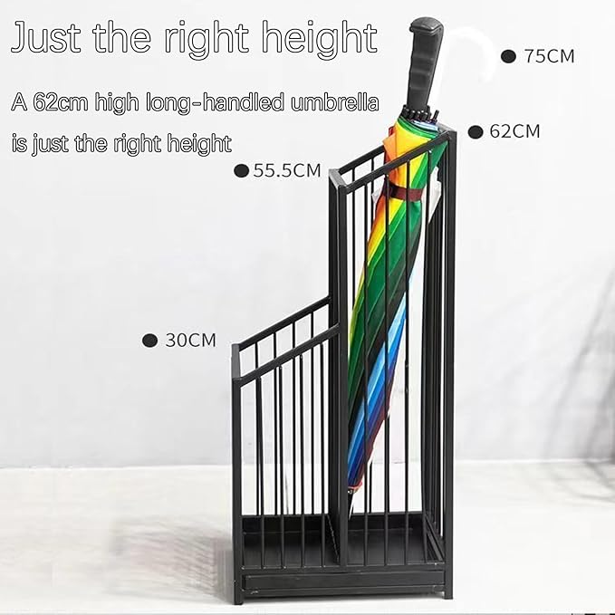 Indoor Metal Umbrella Stand，Umbrella Storage，Tall Metal Standing Umbrella Holder，Umbrella Holder for entryway，for Hotel，Offices，Home，Commercial(White,40 * 25 * 62cm/16 * 8 * 24.4in)