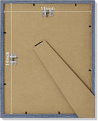 Vittanly 11x14 Picture Frames Set of 9, Shatter Resistant Plexiglass, Display 8x10 Pictures with Mat or 11x14 without Mat, Photo Frames for Wall or Tabletop, Engineered Wood, Navy