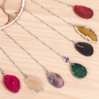 Pink 7 Agates Gemstone Dream Catcher 7 Chakras Tree of Life Dream Catcher with Healing Crystal Stones Handmade Dreamcatcher Wall Decor for Adults Boys Girls,Bedroom,Wedding,Garden,Bless Gift