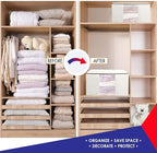 Cube Vacuum Storage Bags, Space Saver Bags, Decorative Totes with Cubic Vacuum Compression Seal Bags for Clothing & Bedding. Jumbo Organizer for Storing Clothes, Comforters, Blankets, Pillows & More!