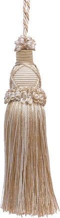 Decorative 5.5 Inch Key Tassel, Ivory, Light Beige Imperial II Collection Style# KTIC Color: White Sands - 4001