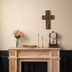 BGCOPPER Crucifix Wall Cross Handmade Wooden Cross with Hook, Christian Wall Art Jesus Wall Cross Gifts for Church Home Room Decor Christmas Cross - 6 Inch