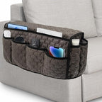 Remote Control Holder, Non Slip Bedside Caddy TV Remote Holder Armchair Caddy, Recliner Armrest Organizer with 14 Pockets for Cell Phone TV Remote Control Magazines