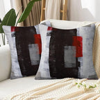 Red and Grey Pillow Cover, Modern Black White Decorative Throw Pillow Cushion Cover for Bedroom Sofa Living Room 22 x 22 Inch Set of 2