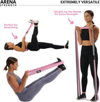 Arena Strength Long Fabric Full Body Resistance Bands Set of 4 and Pull Up Assistance Bands | Cloth Resistance Bands Loop with Fabric Exercise Resistance Bands Workout Guide