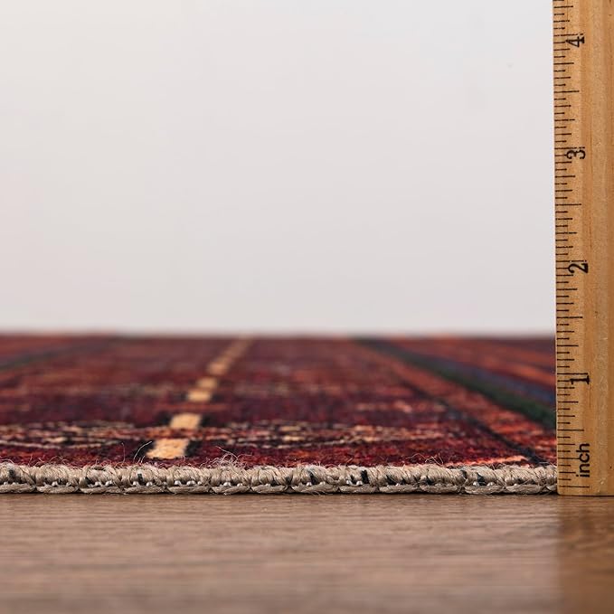 Keen Home Design 9x12 Rug - Machine Washable Area Rug with Non-Slip Backing, Ideal for Living Room, Dining Room, Bedroom - Vintage, Easy Clean, Durable, Low Pile Rug - (9' x 12')
