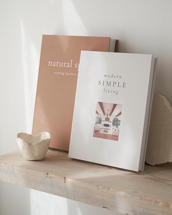 Beautiful Decorative Books - Set of 2 Boxes Enhance Your Coffee Table, Bookshelf or Mantel Shelf Decor - Aesthetic Fake/Faux Books for Modern Home Decoration, Photo Storage and as a Keepsake Box