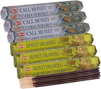 Call Money & Money Drawing Incense Sticks & Holder Bundle Variety Pack from Hem Trumiri Insense Insence