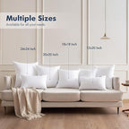 MIULEE Throw Pillows Inserts, Pack of 2 14x22 Inch 100% Virgin Fiber Filling Bed Couch Pillows