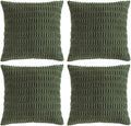 Fancy Homi 4 Packs Decorative Throw Pillow Covers for Living Room Couch Bed, Modern Farmhouse Boho Home Décor Accent Cushion Case, 26" x 26", Olive Green