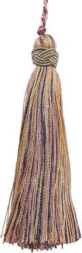 DÉCOPRO 4" (10cm) Decorative Hand-Crafted Tassel | Craft Tassel (ITS) Sage Rose Pink Multicolor #1010 (Light Pink Sage Green Light Beige) Set of 4
