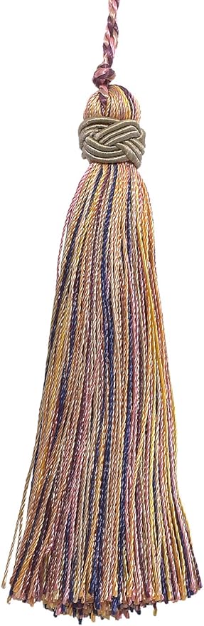 DÉCOPRO 4" (10cm) Decorative Hand-Crafted Tassel | Craft Tassel (ITS) Sage Rose Pink Multicolor #1010 (Light Pink Sage Green Light Beige) Sold Individually