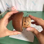 BinkeGG Play (Twinkle Twinkle Little Star) Walnut Mushroom Shaped Clockwork Music Box with Sankyo Musical Movement (65 Tunes Option)