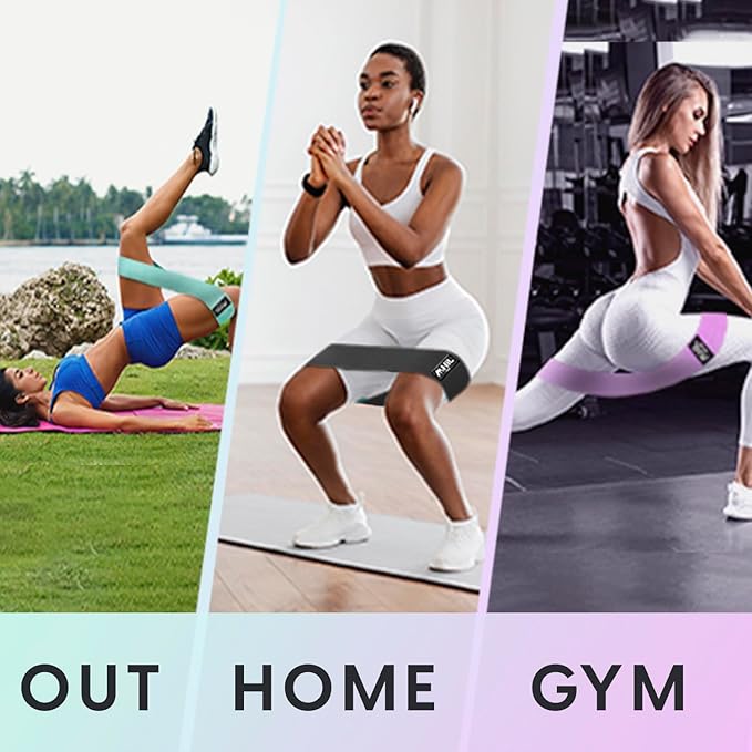 Fabric Resistance Bands for Women & Men – 4 Durable Exercise Bands for Working Out, Non-Slip & Non-Pinching Workout Bands – Multiple Resistance Levels Booty Bands for Legs Butt Glutes Hips Abs & More.